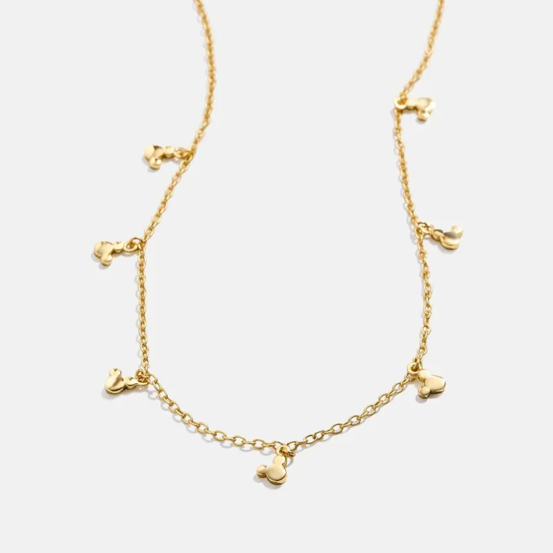 Mickey Mouse Disney 18K Gold Plated Sterling Silver Repeating Necklace - Gold