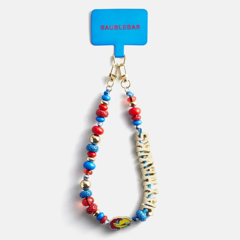 University of Kansas Beaded Bandana Phone Charm - University of Kansas