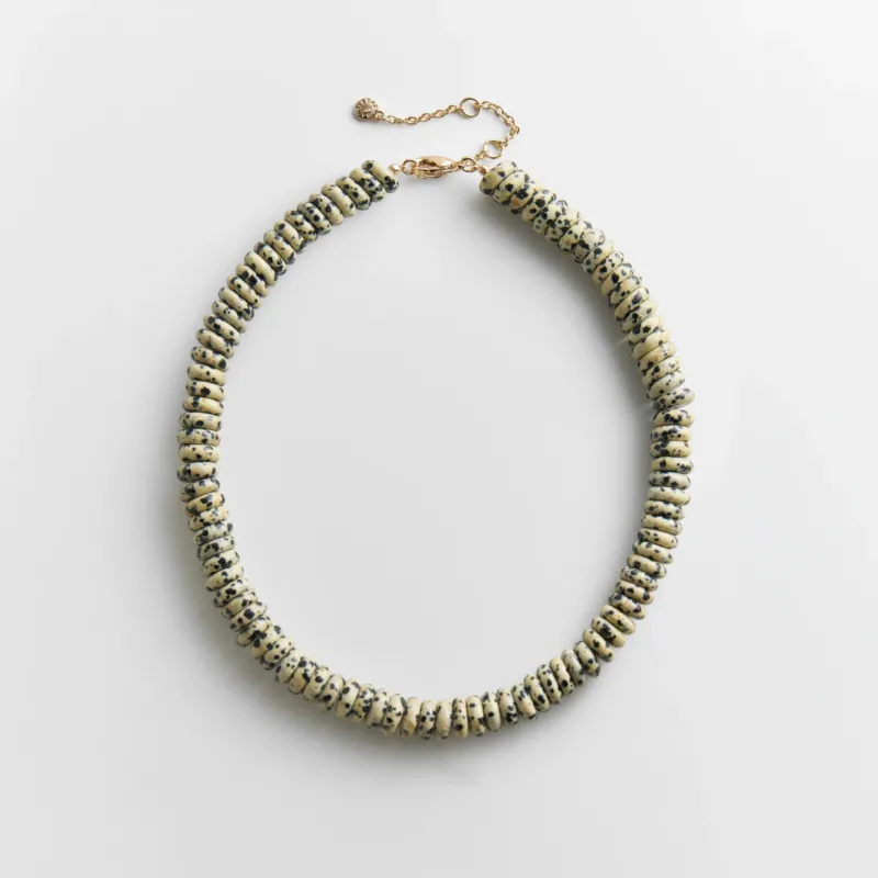 Amaris Semi-Precious Beaded Necklace - 11mm/Dalmatian Jasper
