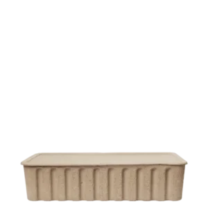 Paper Pulp Box Extra Large in brown with ribbed sides and fitted lid