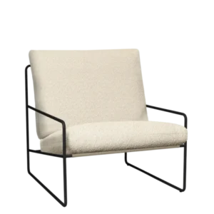 Desert 1-seater in off-white Pure Bouclé with black frame
