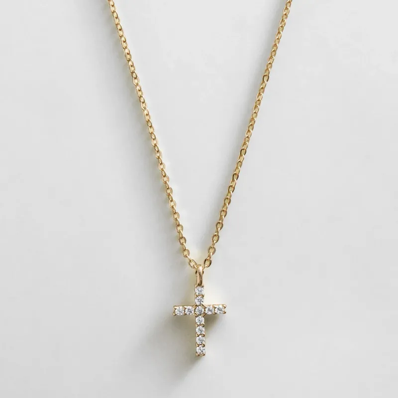 Agape 14K Gold Necklace - Gold/Pavé