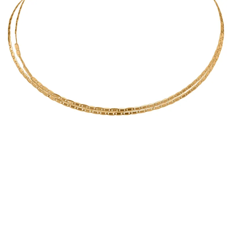 Verstellbare Marinerkette, ca. 60 cm, 925 Silber vergoldet ca. 3,30g