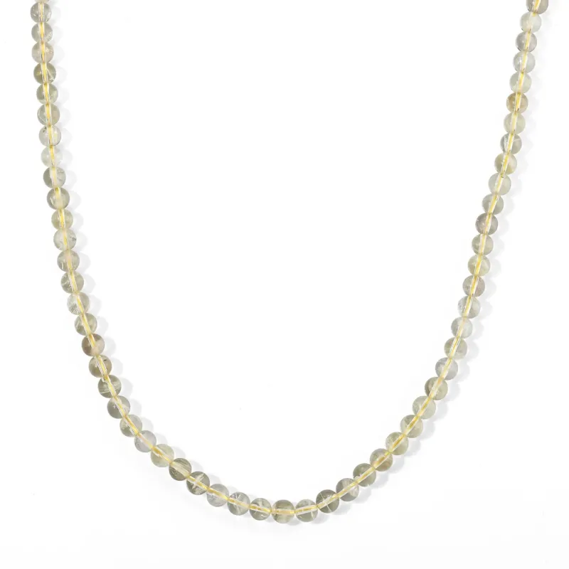 Zitronen Quarz Halskette, 50cm, 316L Edelstahl - 190 ct.