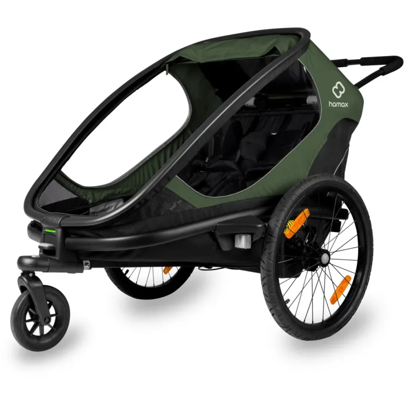 Hamax Green/Black Outback Bicycle Trailer Dubbel