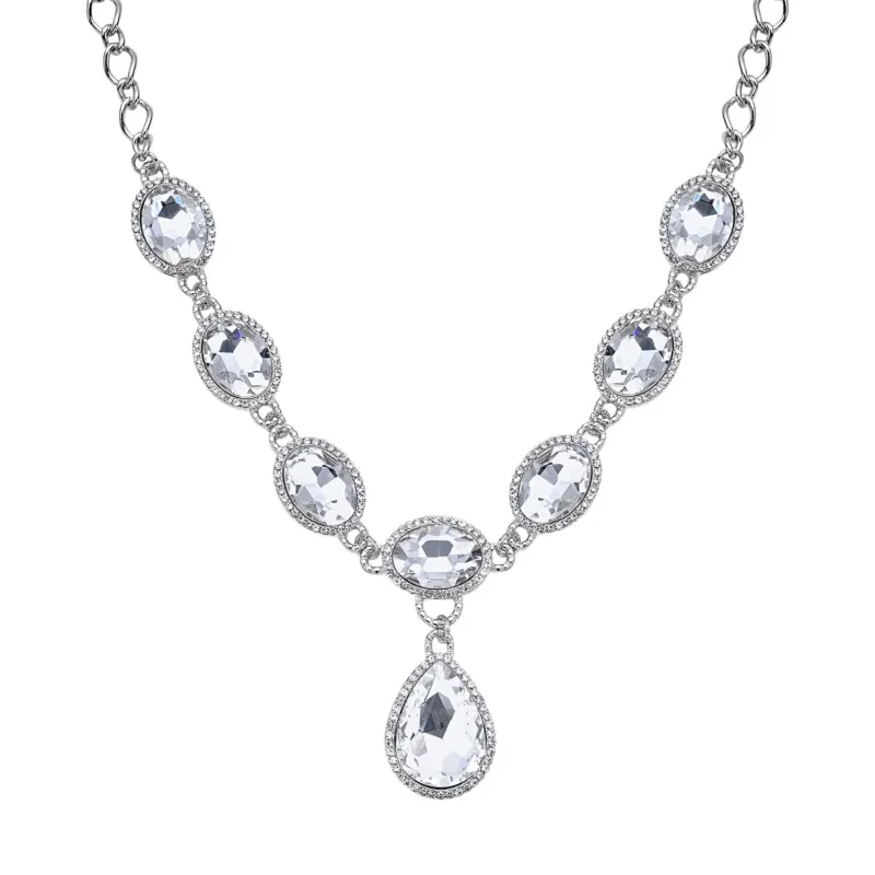 Weisse Glaskristall Halskette, ca. 50 cm 151.80 ct