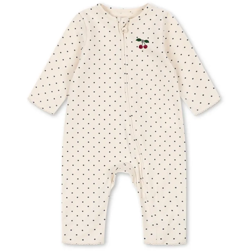 Konges Sløjd Blue Dot Basic Zip Onesie Gots