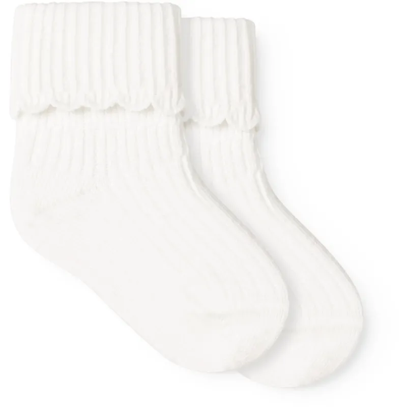 MarMar Gentle White Newborn Strumpor Scallop 2-pack Strumpor