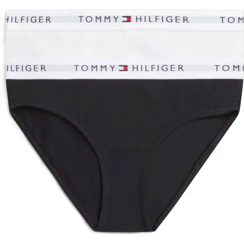Tommy Hilfiger White / Black-Orange 2-Pack Bomull Bikini