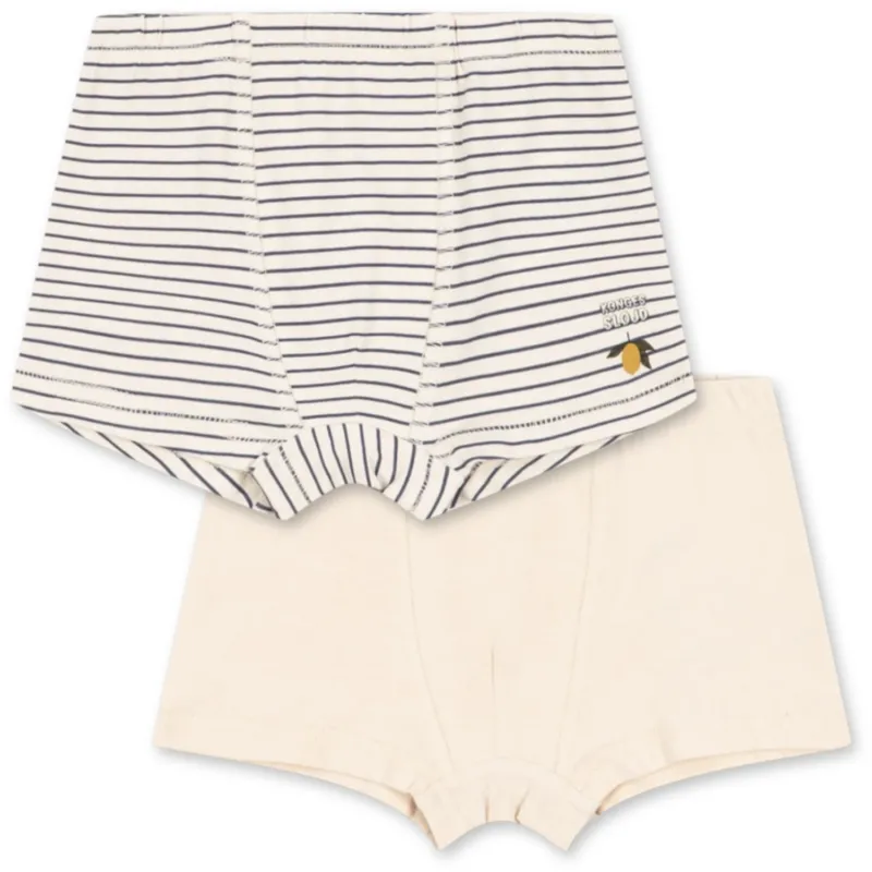 Konges Sløjd Blue Stripe Basic 2 Pack Boy Kalsonger Gots