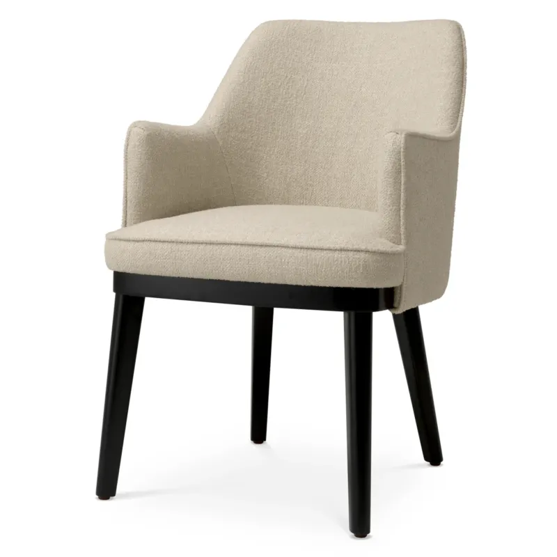 Ecru Fabric Dining Chair Lavinia | Eichholtz Miami