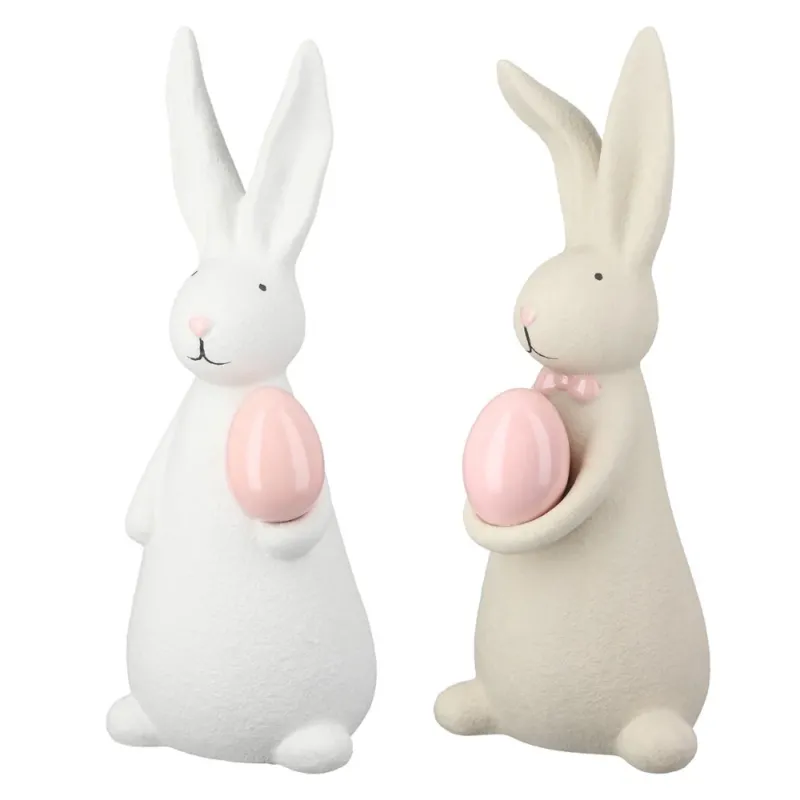 Gilde - Deko Hase Filipe Keramik creme weiß Large