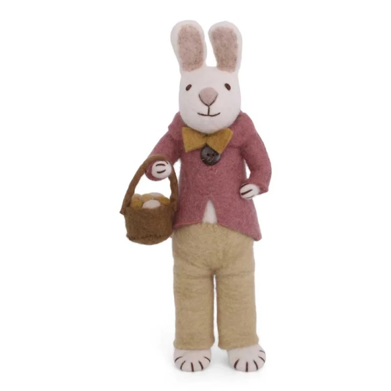 Gry & Sif - Hase Filz mit Fliege und Eierkorb