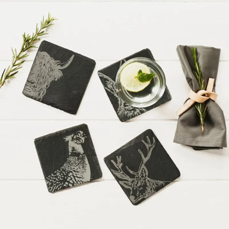 Posavasos individuales de pizarra Selbrae