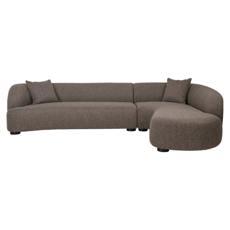 Richmond Interiors geschwungenes Ecksofa Pandora mit Lounge rechts | Braun