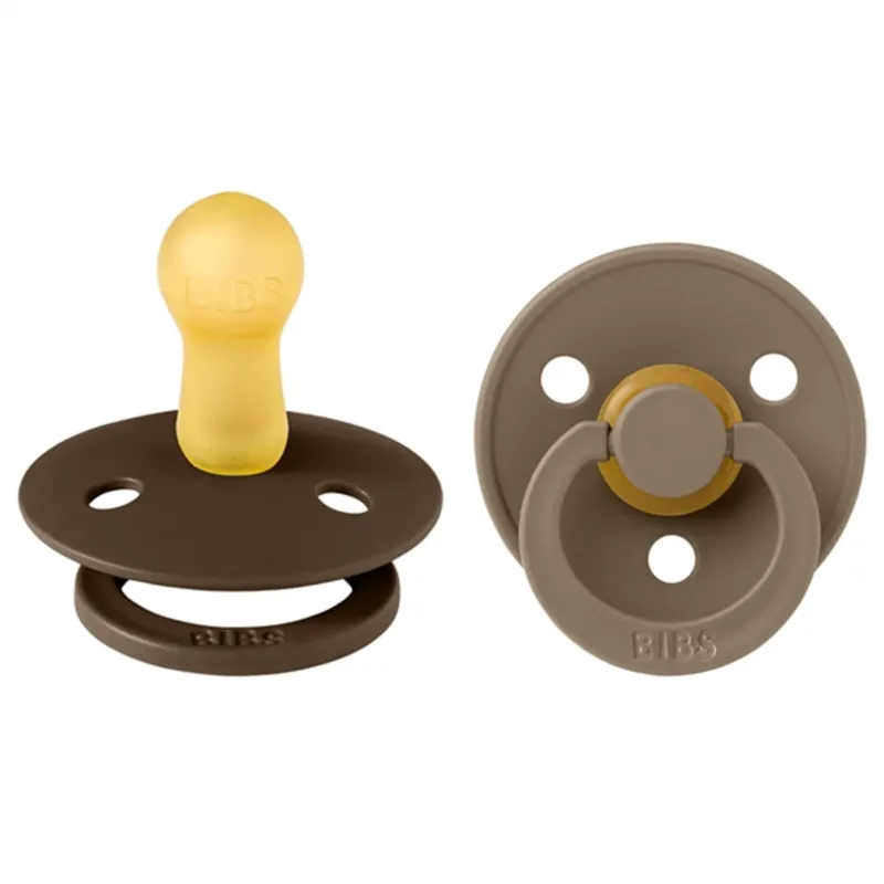 Bibs Color Latex Nappar 2-pack Round Mocha/Dark Oak