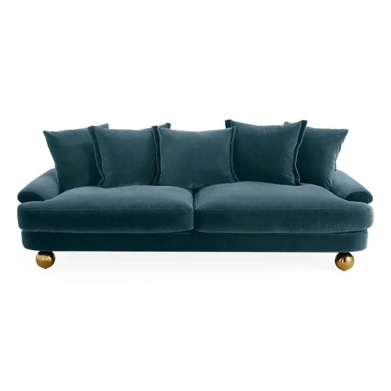 Jonathan Adler Samt-Sofa Greenwich | Vincenza Slate