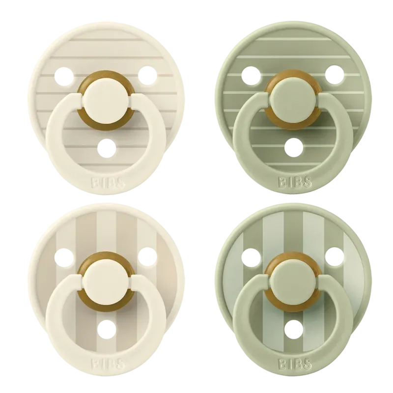 STUDIO Colour Pacifiers 4 Pack - Pin Ivory Vanilla Mix/Pin Sage Mix - BIBS