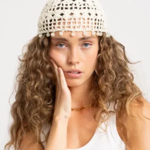 TILTIL Isla Crochet Bead Hat Creme Glitter Wit - Things I Like Things I Love